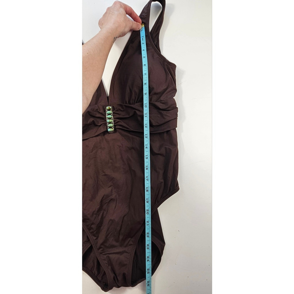 Lauren Ralph Lauren Brown One Piece Size 14 Embellished - Picture 6 of 8